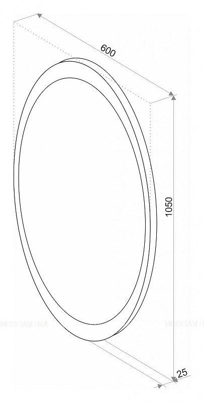Зеркало Art&Max Ovale 60 см AM-Ova-600-1050-DS-F-H с подсветкой - изображение 5