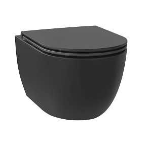 Унитаз подвесной безободковый Wellsee Chalice Perfection 182609001, сиденье микролифт, черный