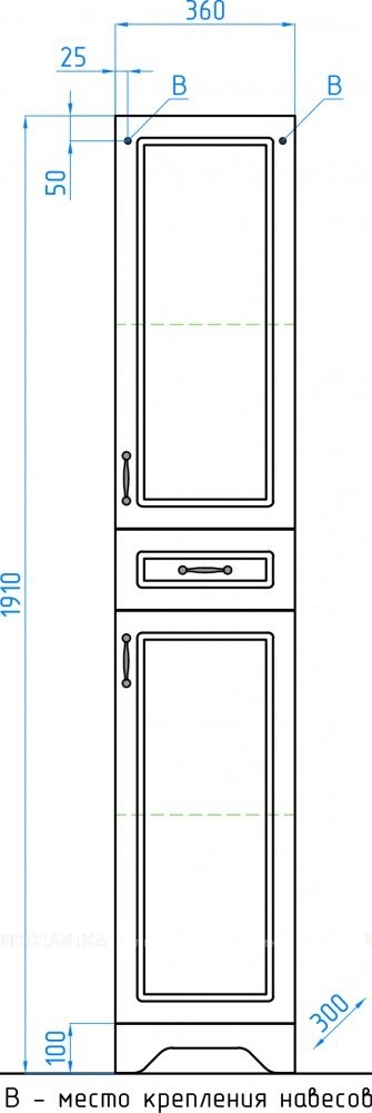 Шкаф-пенал Style Line Олеандр-2 36 Люкс, белый - изображение 8