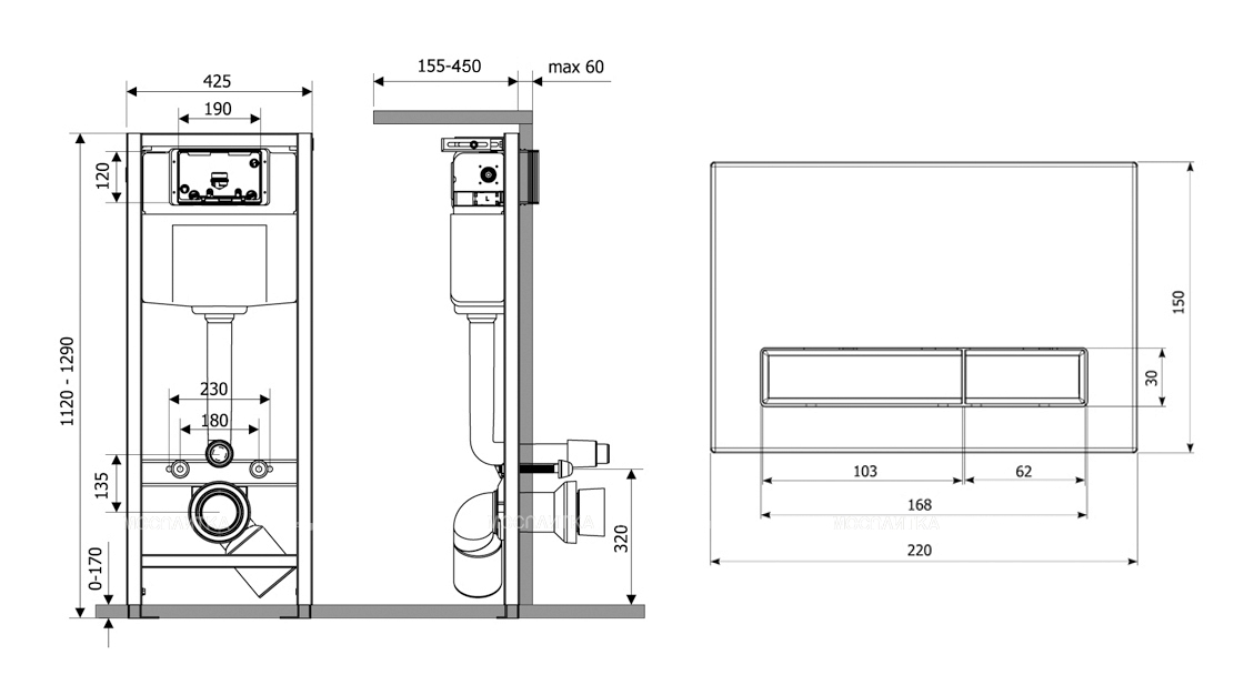 Комплект инсталляции для подвесного унитаза 5 в 1 Lavinia Boho Relfix, 77020060 - изображение 5