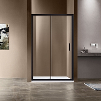 Душевая дверь Vincea Garda 125x190 см, VDS-1G125CLB, профиль черный, стекло прозрачное