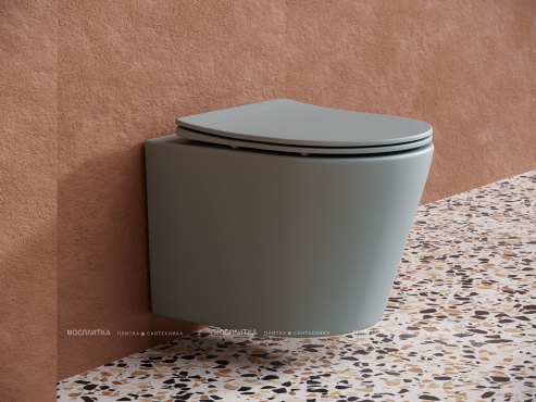 Комплект подвесной безободковый унитаз Ceramica Nova Balearica CN6000MH антрацит матовый с сиденьем микролифт + инсталляция Geberit Duofix Sigma Plattenbau 111.362.00.5 - 3 изображение