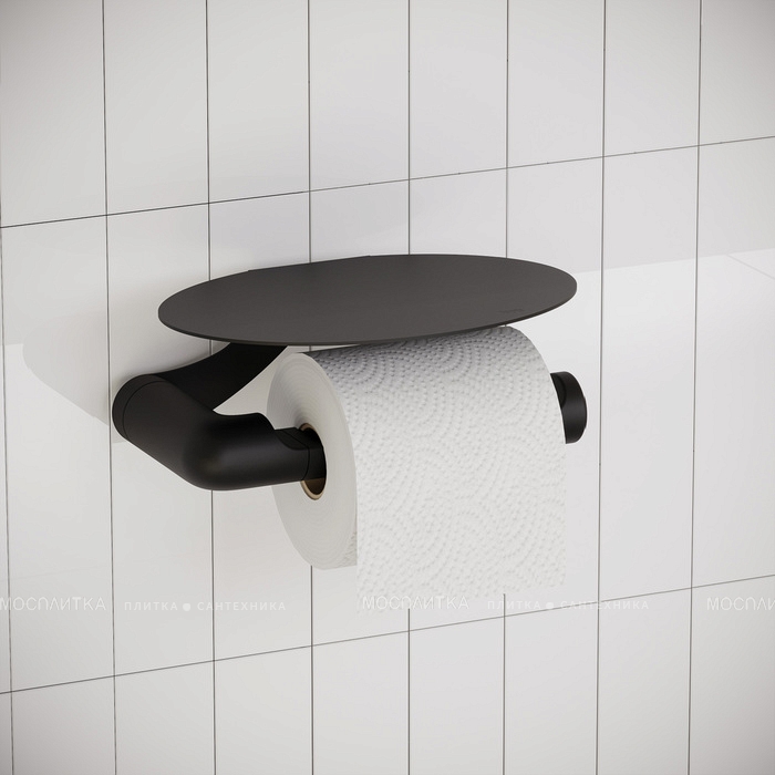 Держатель туалетной бумаги Iddis Noa NOABL00i43 с полкой для телефона, черный матовый - изображение 3