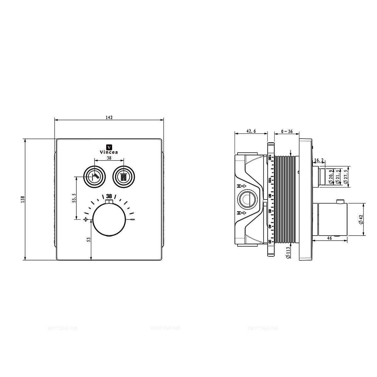 Душевой комплект Vincea Inspire VSFW-3I21T2GM 4 режима, вороненая сталь - изображение 16