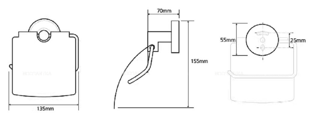 Держатель туалетной бумаги Bemeta Trend-i 104112018b 13.5 x 7 x 15.5 см с крышкой, хром, черный - изображение 2