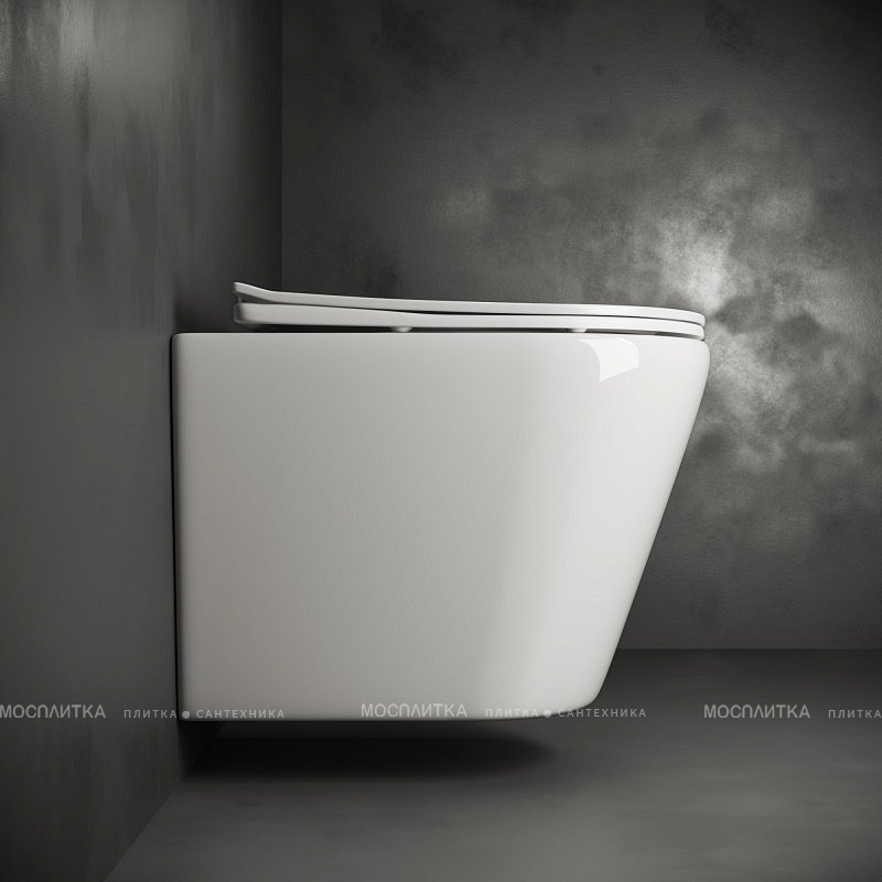 Комплект подвесной безободковый унитаз Ceramica Nova HighLight Rimless CN1804 с ультра-тонким сиденьем SoftClose + инсталляция Am.Pm ProC I012707 - изображение 3