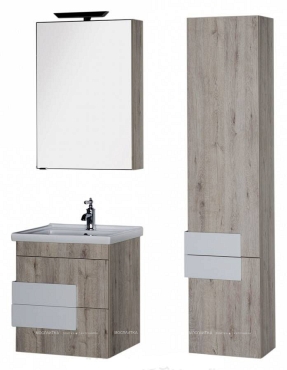 Комплект мебели для ванной Aquanet Мадейра 60 дуб кантри - 5 изображение