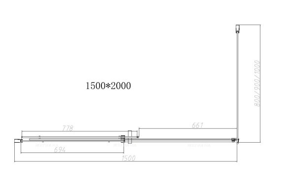 Душевой уголок Vincea Dice 150*100, хром, стекло прозрачное VSR-4D1015CL - 4 изображение
