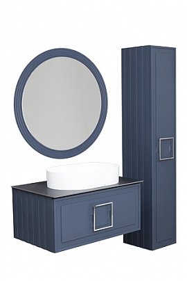 Зеркало La Fenice Terra 65 см FNC-02-TER-BG-65 с подсветкой, синее матовое