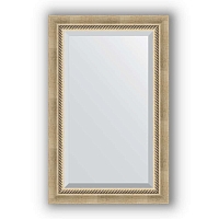 Зеркало в багетной раме Evoform Exclusive BY 1132 53 x 83 см, состаренное серебро с плетением