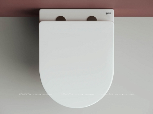 Комплект подвесной безободковый унитаз Ceramica Nova Forma Rimless CN3009 с крышкой-сиденьем + инсталляция Geberit Duofix Delta 458.124.21.1 3 в 1 с кнопкой смыва - 6 изображение