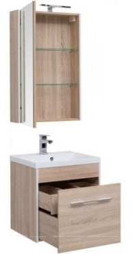 Комплект мебели для ванной Aquanet Августа 58 дуб сонома - 3 изображение