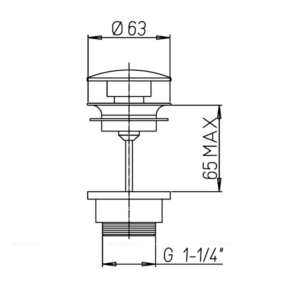 Донный клапан универсальный Paini 53CR945ETSR клик-клак, хром - изображение 2