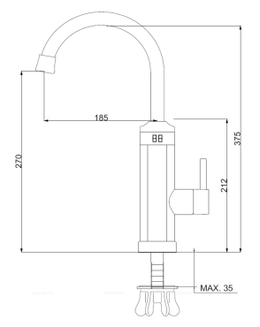 Кран-водонагреватель проточного типа для кухонной мойки РМС РМС-ЭЛ04 белый - 5 изображение