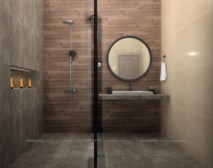 Дизайн Ванная в стиле Современный в коричневом цвете №11566 - 4 изображение