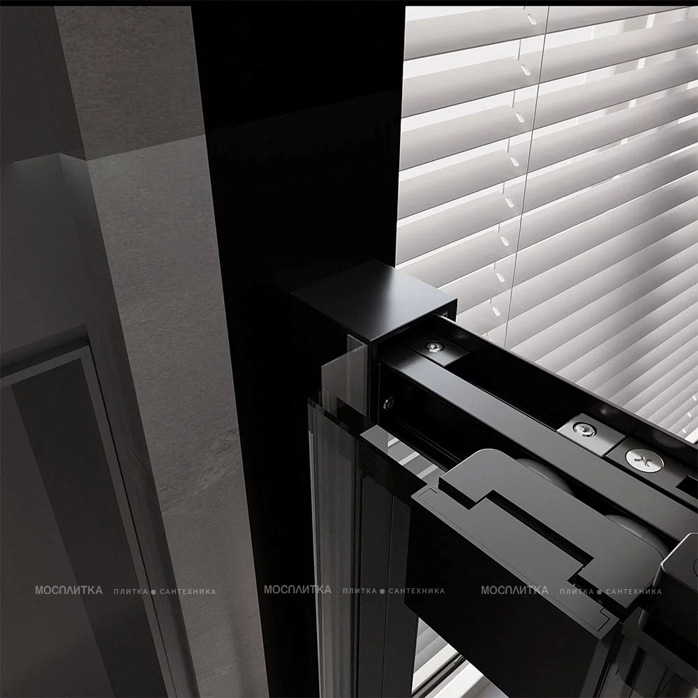 Душевая дверь Veconi Premium Trento PTD-30B, 130х200, черный матовый, стекло прозрачное - изображение 4