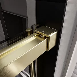 Душевой уголок Veconi Premium Trento PTC-SP-40G, 140х100x200, брашированное золото, стекло прозрачное