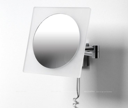 Зеркало с LED-подсветкой, с 3-х кратным увеличением, хром Wasserkraft K-1008 - 2 изображение