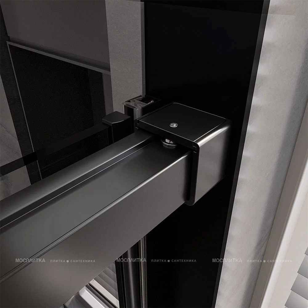 Душевая дверь Veconi Premium Trento PTD-40B, 120х200, черный матовый, стекло прозрачное - изображение 4