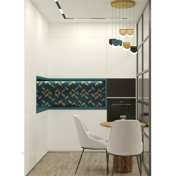 Дизайн Кухня-гостиная в стиле Минимализм в сером цвете №12912 - 6 изображение
