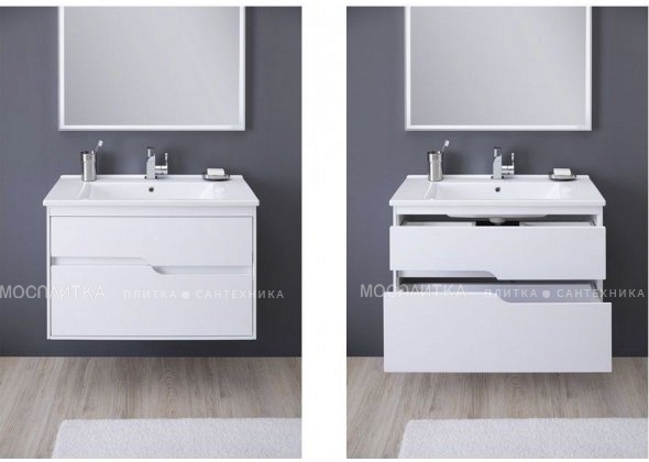 Комплект мебели для ванной Aquanet Модена 85 белый глянец - изображение 10