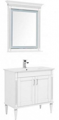 Комплект мебели для ванной Aquanet Селена 90 белый/серебро