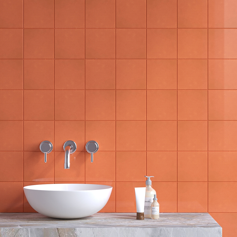 Керамическая плитка Kerama Marazzi Плитка Витраж оранжевый 15х15 - изображение 2