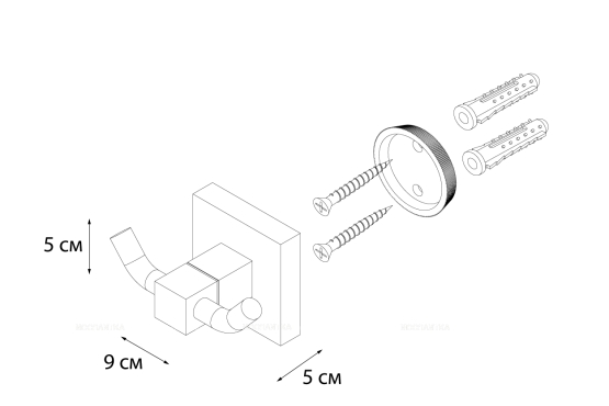 Крючок Fixsen Metra двойной FX-11105А - 3 изображение