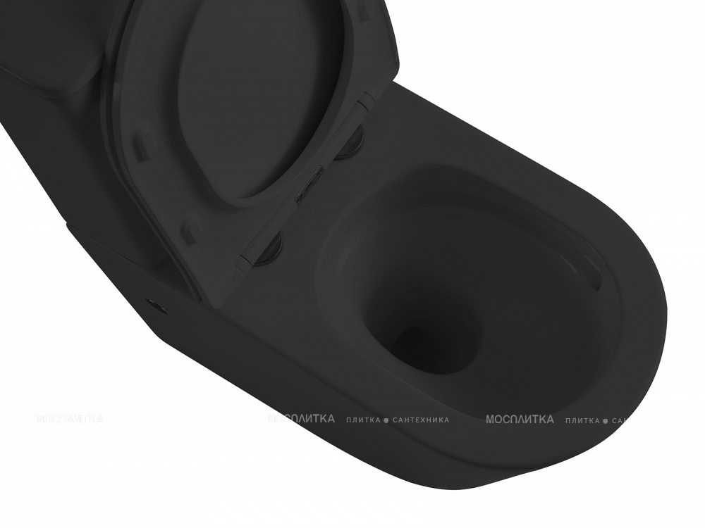 Унитаз-компакт безободковый Abber Bequem AC1112TMB с крышкой-сиденьем микролифт, черный матовый - изображение 6
