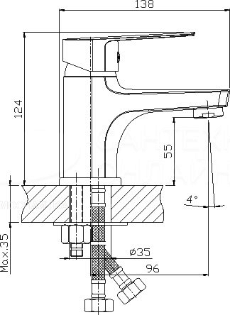 Смеситель для раковины Rossinka S35-15 с гигиеническим душем - изображение 2