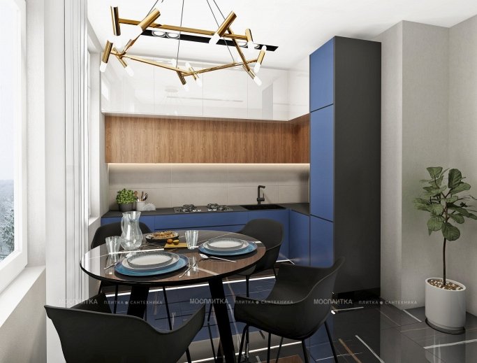 Дизайн Кухня в стиле Современный в бежевом цвете №12773 - 4 изображение