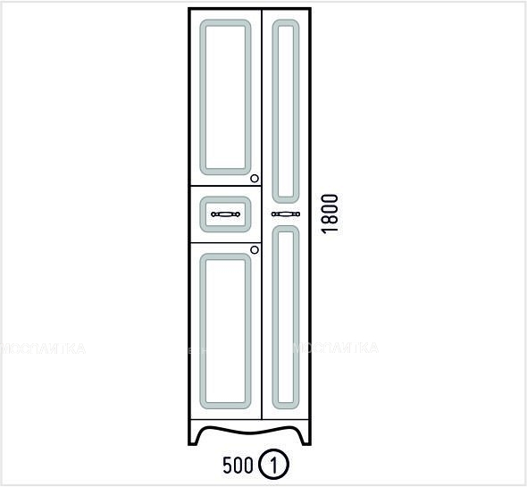 Шкаф-пенал Corozo Классика 50, белый - изображение 3
