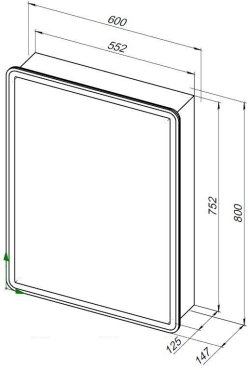 Зеркальный шкаф Aquanet Оптима 60 с LED подсветкой - 3 изображение