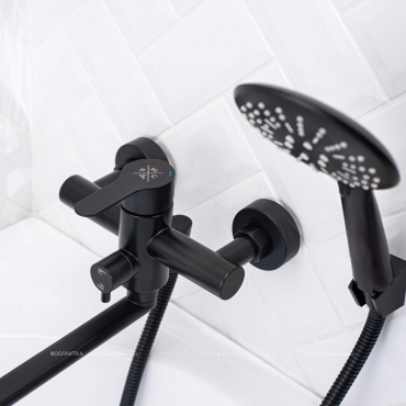 Смеситель для ванны с душем РМС SUS124BL-006EP матовый черный - 3 изображение