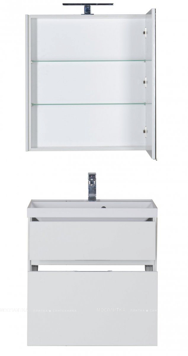 Комплект мебели для ванной Aquanet Латина 60 2 ящика белый - изображение 2