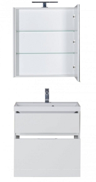 Комплект мебели для ванной Aquanet Латина 60 2 ящика белый - 2 изображение