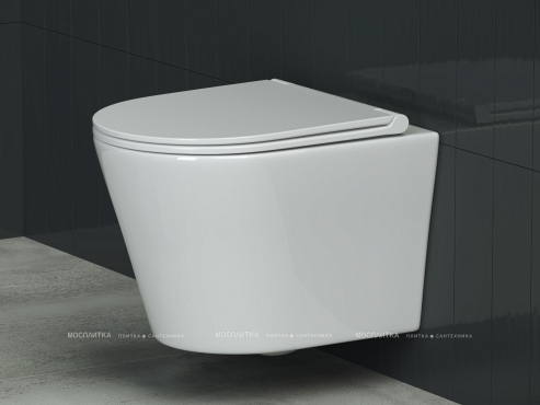 Комплект подвесной безободковый унитаз Ceramica Nova Forma с крышкой-сиденьем CN3011 + инсталляция Am.Pm ProC I012707.0138 с клавишей смыва ProC L, чёрная матовая - 3 изображение