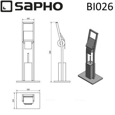 Стойка Sapho Bambus BI026 коричневый - 5 изображение