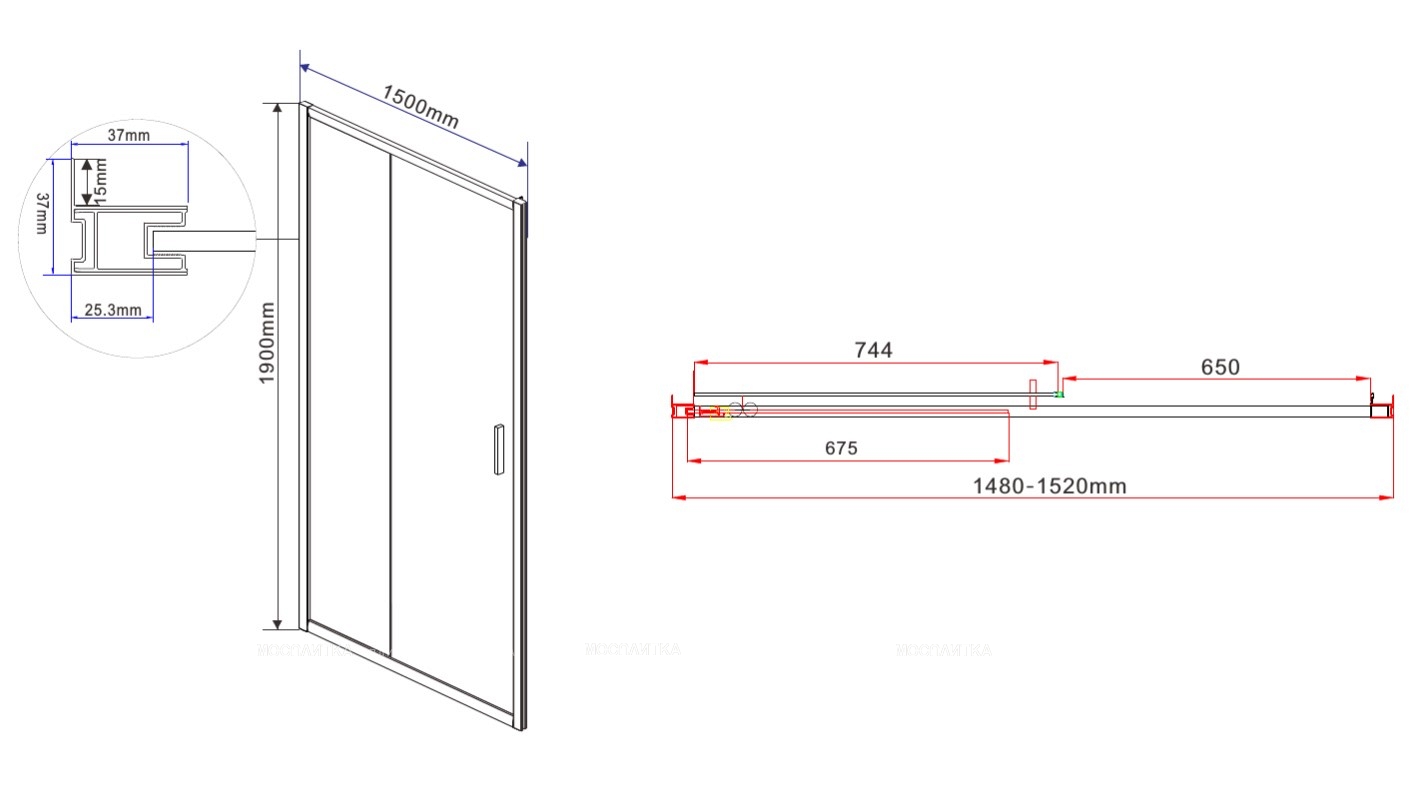 Душевая дверь Vincea Garda VDS-1G150CH 150 см хром, стекло шиншилла - изображение 8