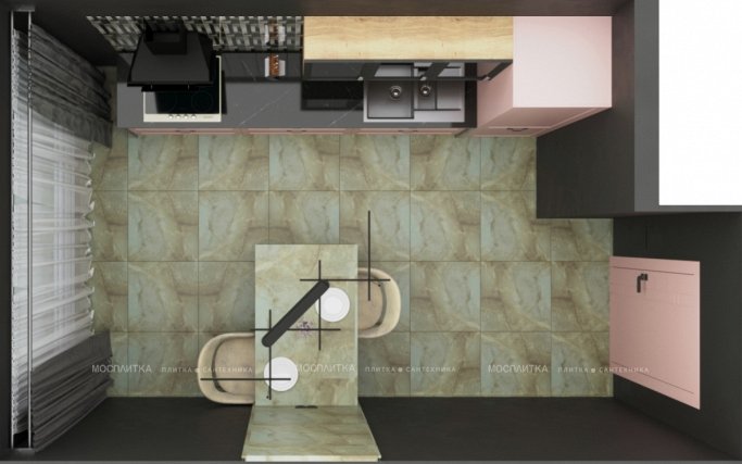 Дизайн Кухня в стиле Эклектика в зеленом цвете №12851 - 3 изображение