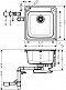 Кухонная мойка Hansgrohe S412-F400 43335800, под сталь - 3 изображение