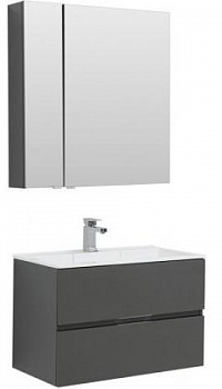 Комплект мебели для ванной Aquanet Алвита 80 серый антрацит