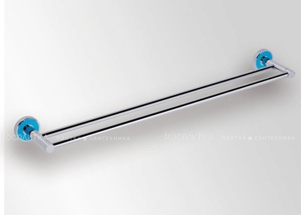 Полотенцедержатель двойной Bemeta Trend-i 104104058d 50 x 11.5 x 5.2 см, хром, голубой - изображение 3