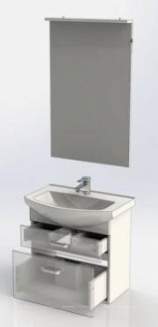 Комплект мебели для ванной Aquanet Ирис 65 2 ящика - 8 изображение