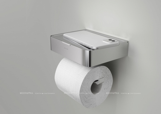 Держатель для туалетной бумаги Am.Pm Inspire 2.0 A50A341500 с полочкой для телефона и контейнером - 6 изображение