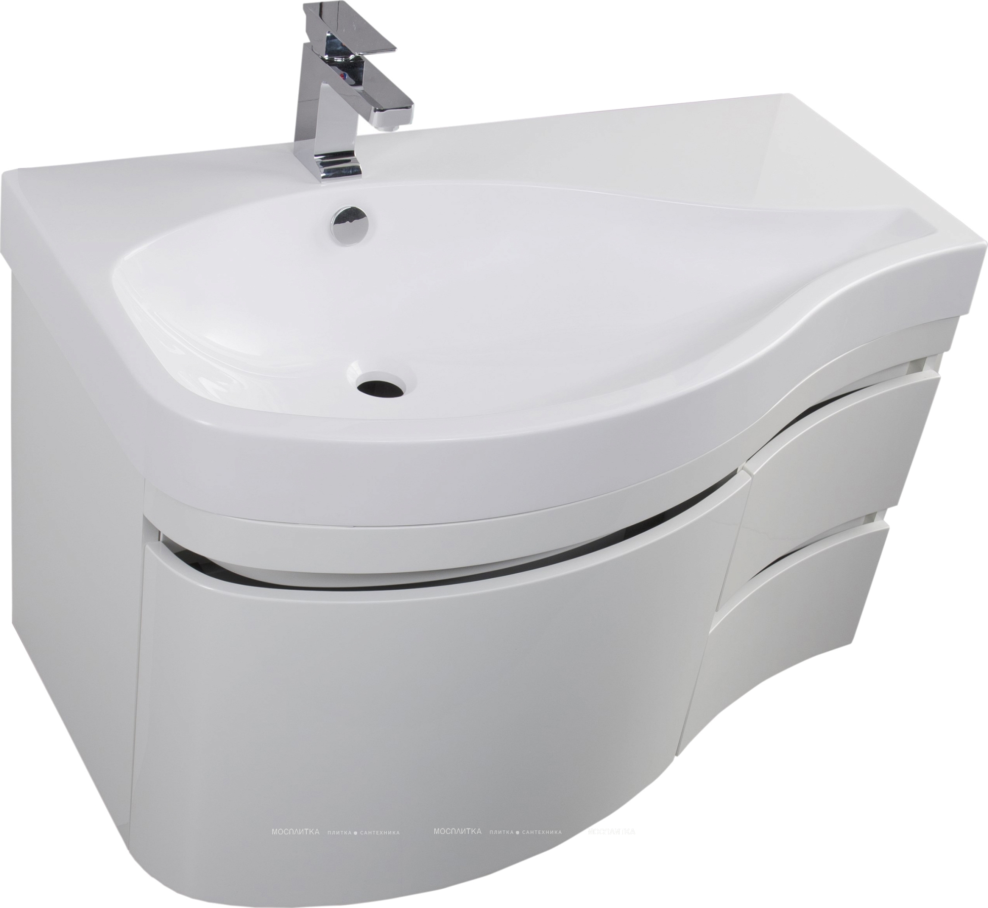 Комплект мебели для ванны Aquanet Nova Lite 75 см 242272, 2 ящика, белый - изображение 2
