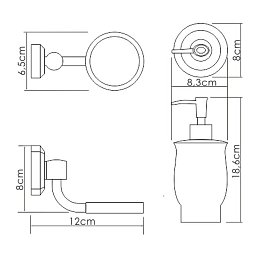 Дозатор для жидкого мыла с держателем WasserKRAFT K-24199