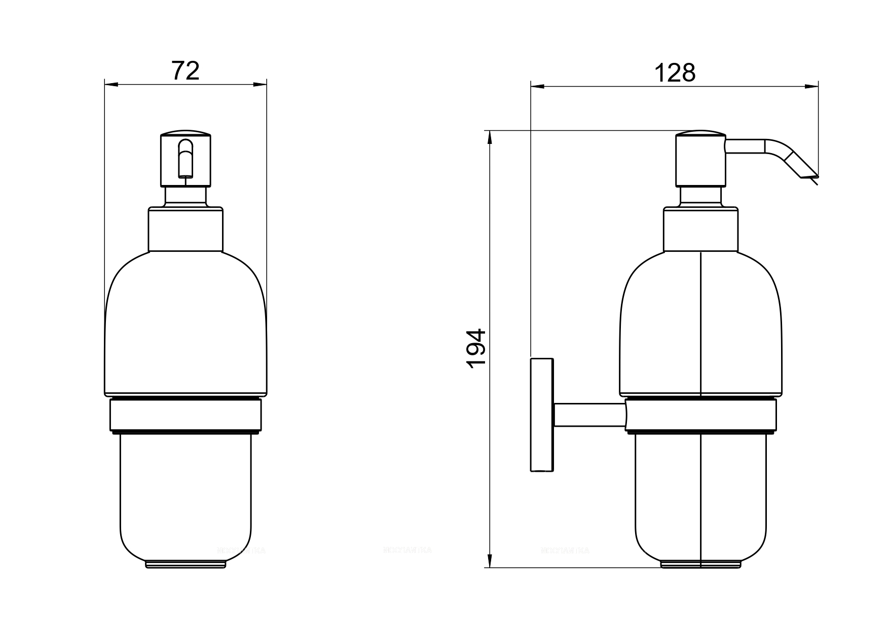 Дозатор жидкого мыла Aquatek Бетта AQ4605MB черный - изображение 2