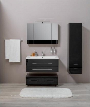 Комплект мебели для ванной Aquanet Верона 75 New черный зеркало камерино - 9 изображение