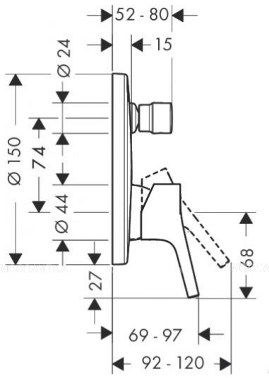 Смеситель для ванны с душем Hansgrohe Talis S 72405000 - изображение 2